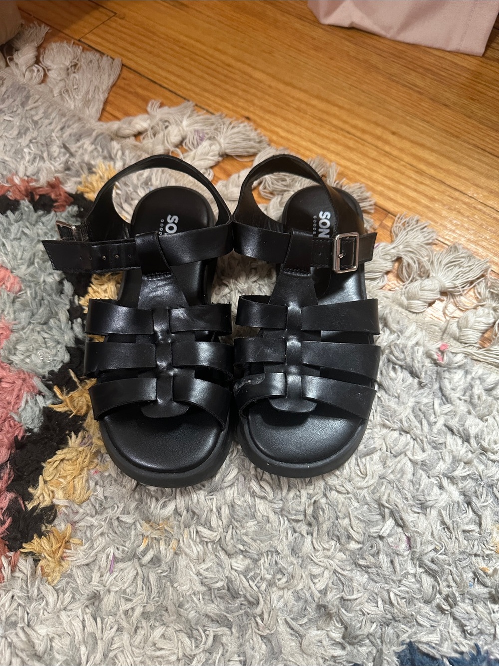 SONOMA Kids Black Strappy Buckle Sandals